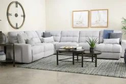 Bryce 6 Piece Power Storage Chaise Sectional In Savannah Coin, Left Facing