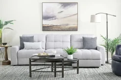 Bryce Power Slider Sofa Storage Chaise In Savannah Coin, Left Facing