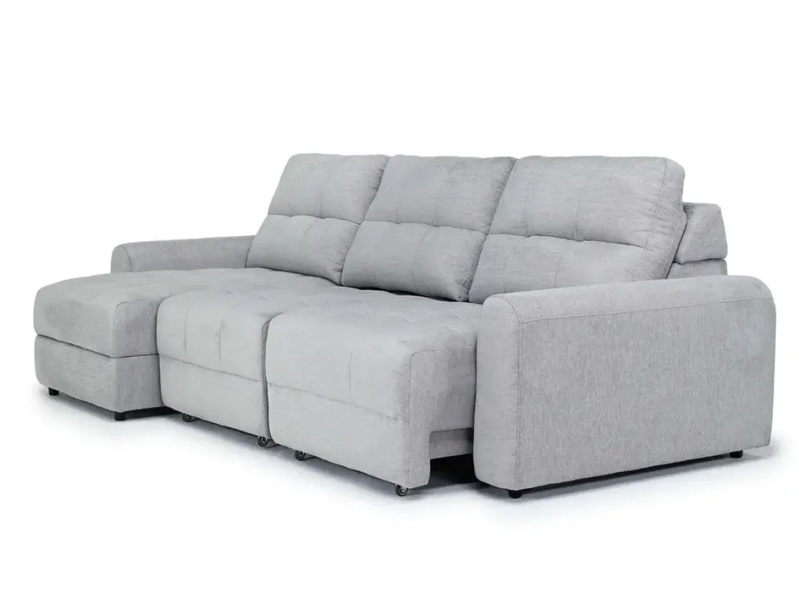 Bryce Power Slider Sofa Storage Chaise In Savannah Coin, Left Facing