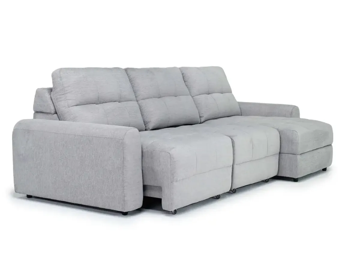 Bryce Power Slider Sofa Storage Chaise In Savannah Coin, Left Facing