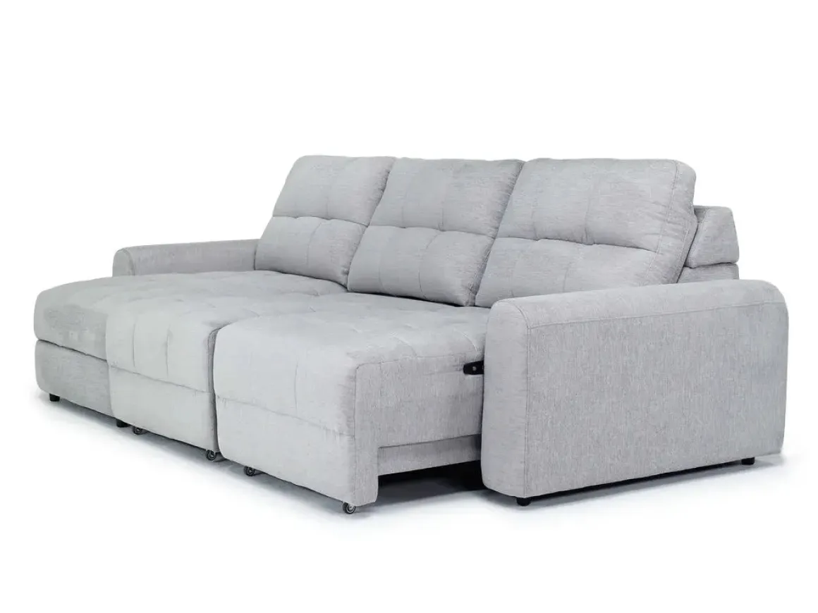 Bryce Power Slider Sofa Storage Chaise In Savannah Coin, Left Facing
