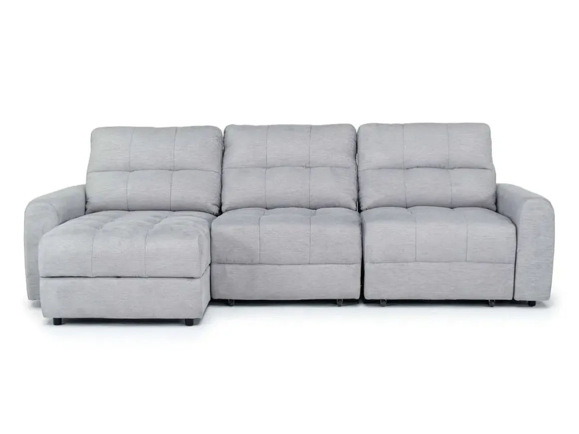 Bryce Power Slider Sofa Storage Chaise In Savannah Coin, Left Facing