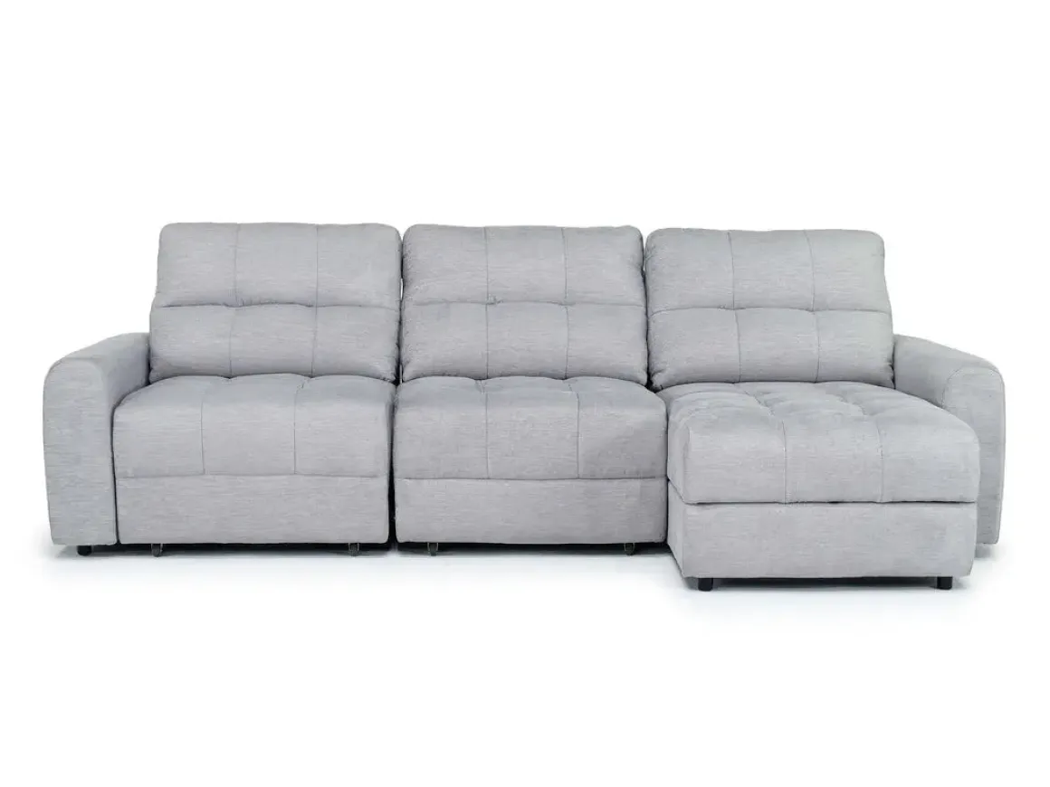 Bryce Power Slider Sofa Storage Chaise In Savannah Coin, Left Facing