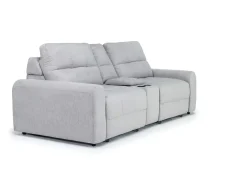 Bryce Power Sliding Console Loveseat In Savannah Coin