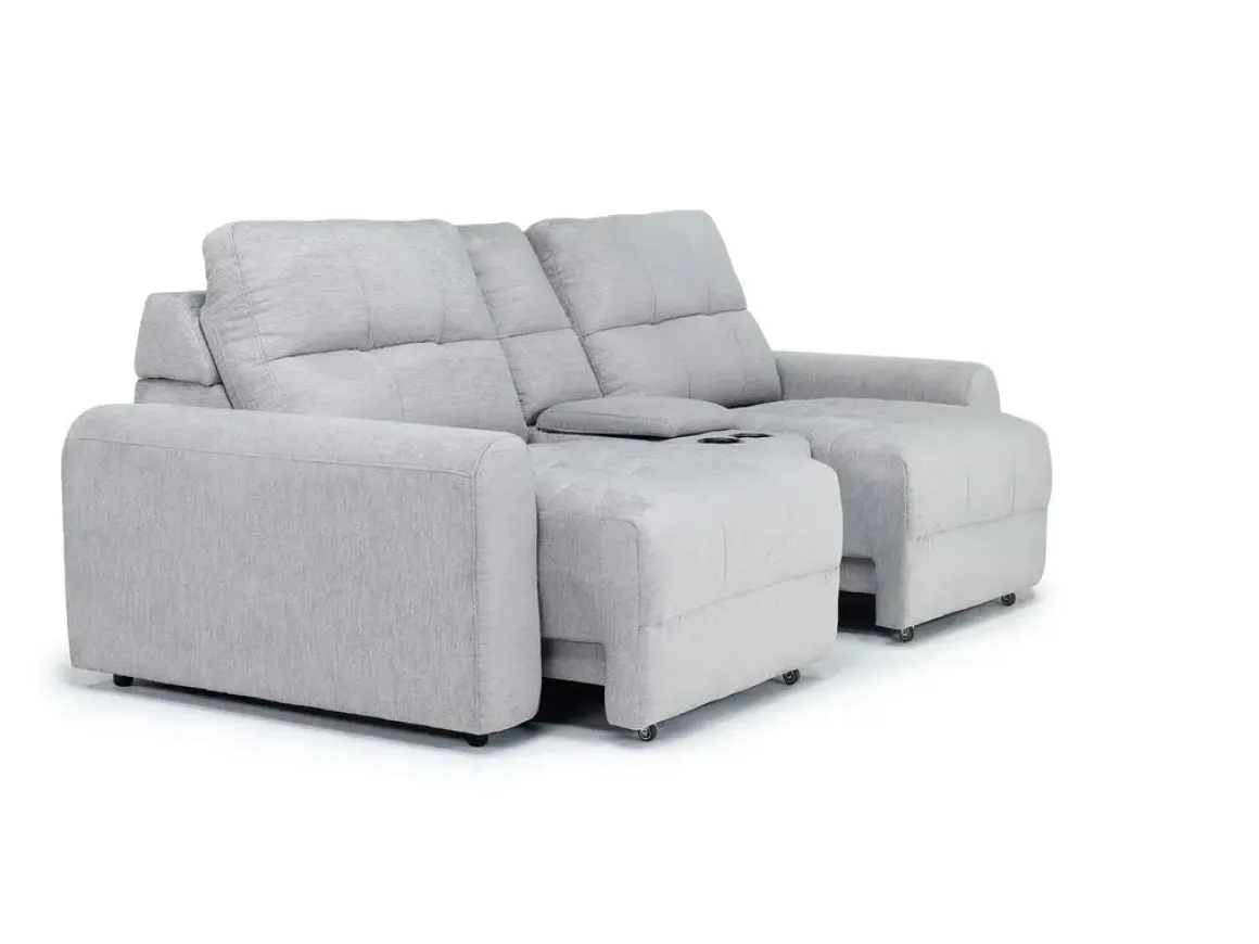 Bryce Power Sliding Console Loveseat In Savannah Coin