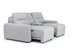 Bryce Power Sliding Console Loveseat In Savannah Coin