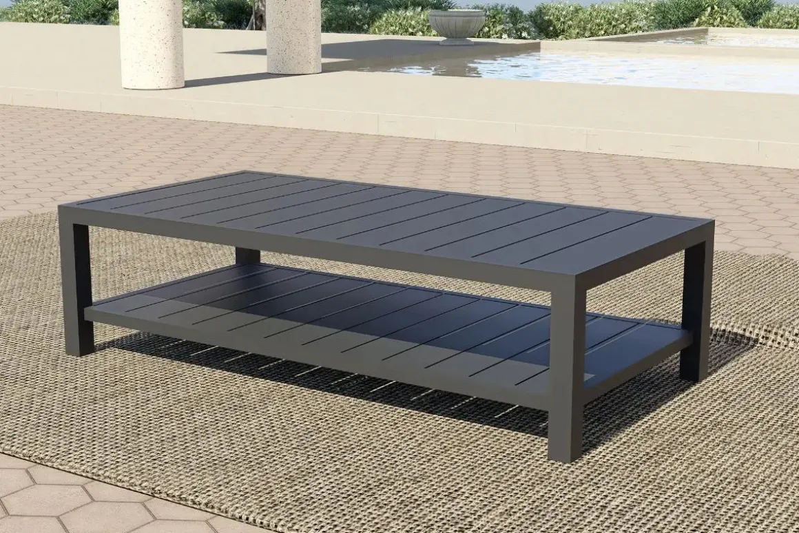 Bungalow Outdoor Coffee Table In Gray