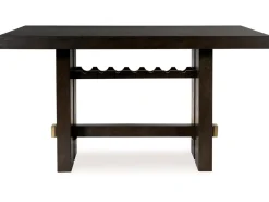 Burkhaus Counter Height Dining Table & 4 Stools In Biege/Dark Brown