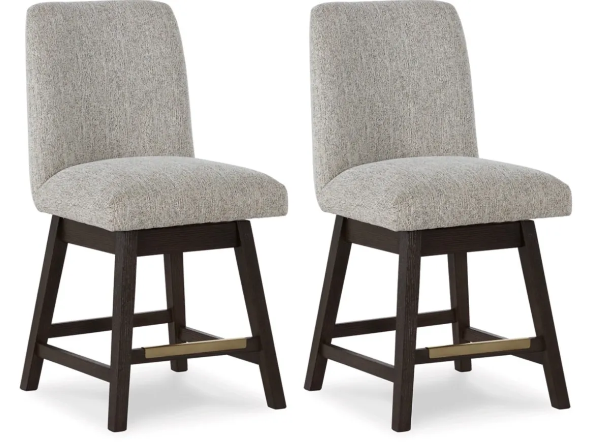 Burkhaus Counter Height Dining Table & 4 Stools In Biege/Dark Brown