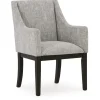 Burkhaus Upholstered Arm Chair In Beige/Dark Brown