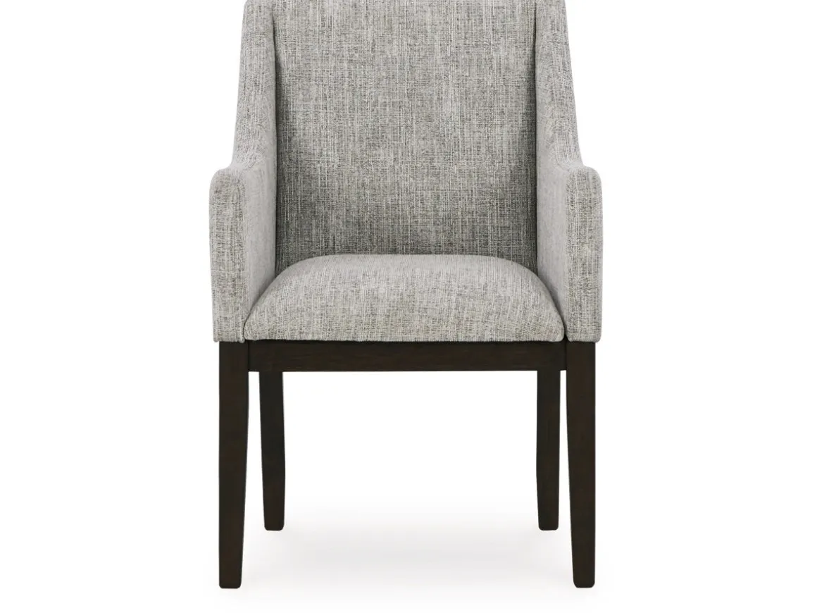 Burkhaus Upholstered Arm Chair In Beige/Dark Brown