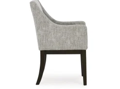 Burkhaus Upholstered Arm Chair In Beige/Dark Brown