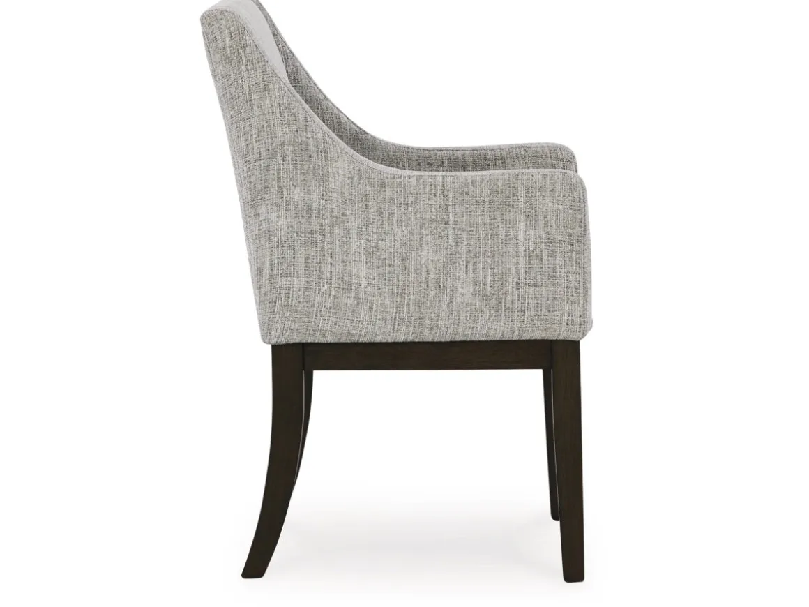 Burkhaus Upholstered Arm Chair In Beige/Dark Brown