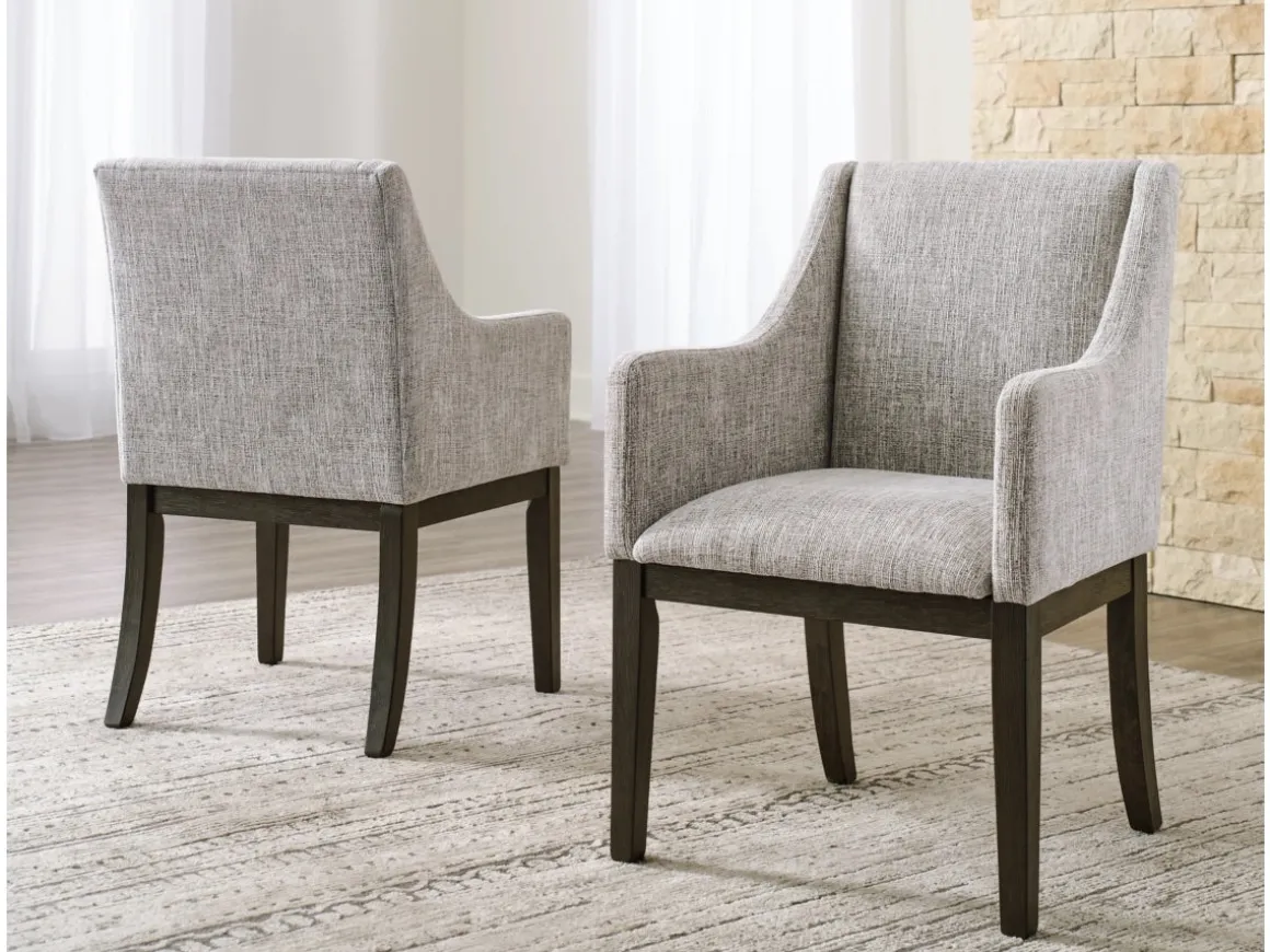 Burkhaus Upholstered Arm Chair In Beige/Dark Brown