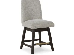 Burkhaus Upholstered Counter Height Swivel Stool In Beige/Dark Brown