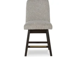 Burkhaus Upholstered Counter Height Swivel Stool In Beige/Dark Brown