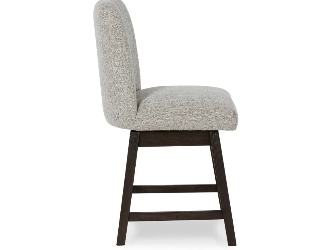 Burkhaus Upholstered Counter Height Swivel Stool In Beige/Dark Brown