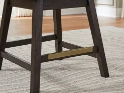 Burkhaus Upholstered Counter Height Swivel Stool In Beige/Dark Brown