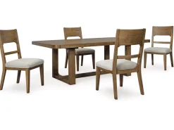 Cabalynn Extendable Dining Table & 4 Chairs In Light Brown