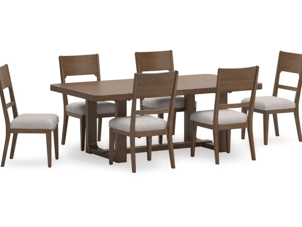 Cabalynn Extendable Dining Table & 6 Chairs In Light Brown