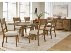 Cabalynn Side Chair In Oatmeal/Light Brown
