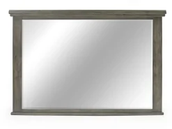 Cagney Upholstered Panel Bed W/ Storage, Dresser, Mirror & Nightstand In Gray, Queen