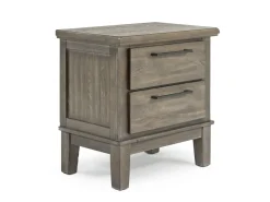 Cagney Upholstered Panel Bed W/ Storage, Dresser, Mirror & Nightstand In Gray, Queen