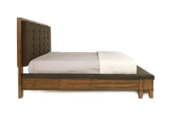 Cagney Upholstered Panel Bed W/ Storage In Gray, Queen