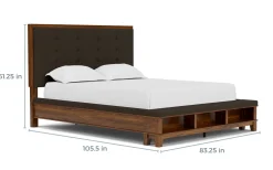 Cagney Upholstered Panel Bed W/ Storage In Gray, Queen