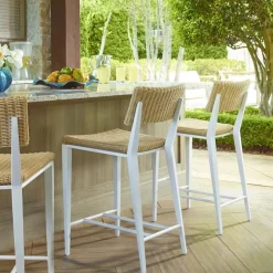 Calbas Outdoor Barstool In White