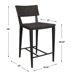 Calbas Outdoor Counter Height Stool In White
