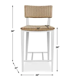 Calbas Outdoor Counter Height Stool In White