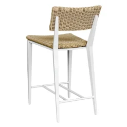 Calbas Outdoor Counter Height Stool In White