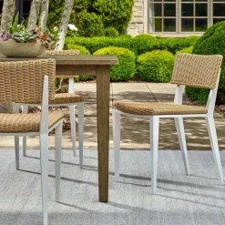 Calbas Outdoor Side Chair In Brown