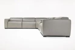 Cam 6 Piece 2 Power Theater Sectional W/ Immersive Sound In Ajax Smoke Leather