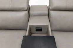 Cam 6 Piece 2 Power Theater Sectional W/ Immersive Sound In Ajax Smoke Leather