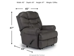 Camera Time Recliner In Gunmetal