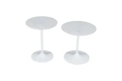 Camille Nesting Table In White Marble, Set Of 2