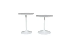 Camille Nesting Table In White Marble, Set Of 2