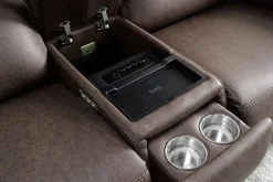 Cannes 3 Power Theater Console Loveseat W/ Immersive Sound In Jumbo Bark