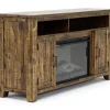 Cannon Valley Fireplace Console In Brown