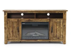 Cannon Valley Fireplace Console In Brown