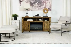 Cannon Valley Fireplace Console In Brown