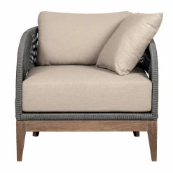 Capri Outdoor Lounge Chair In Taupe