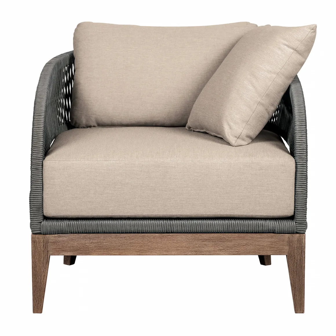 Capri Outdoor Lounge Chair In Taupe