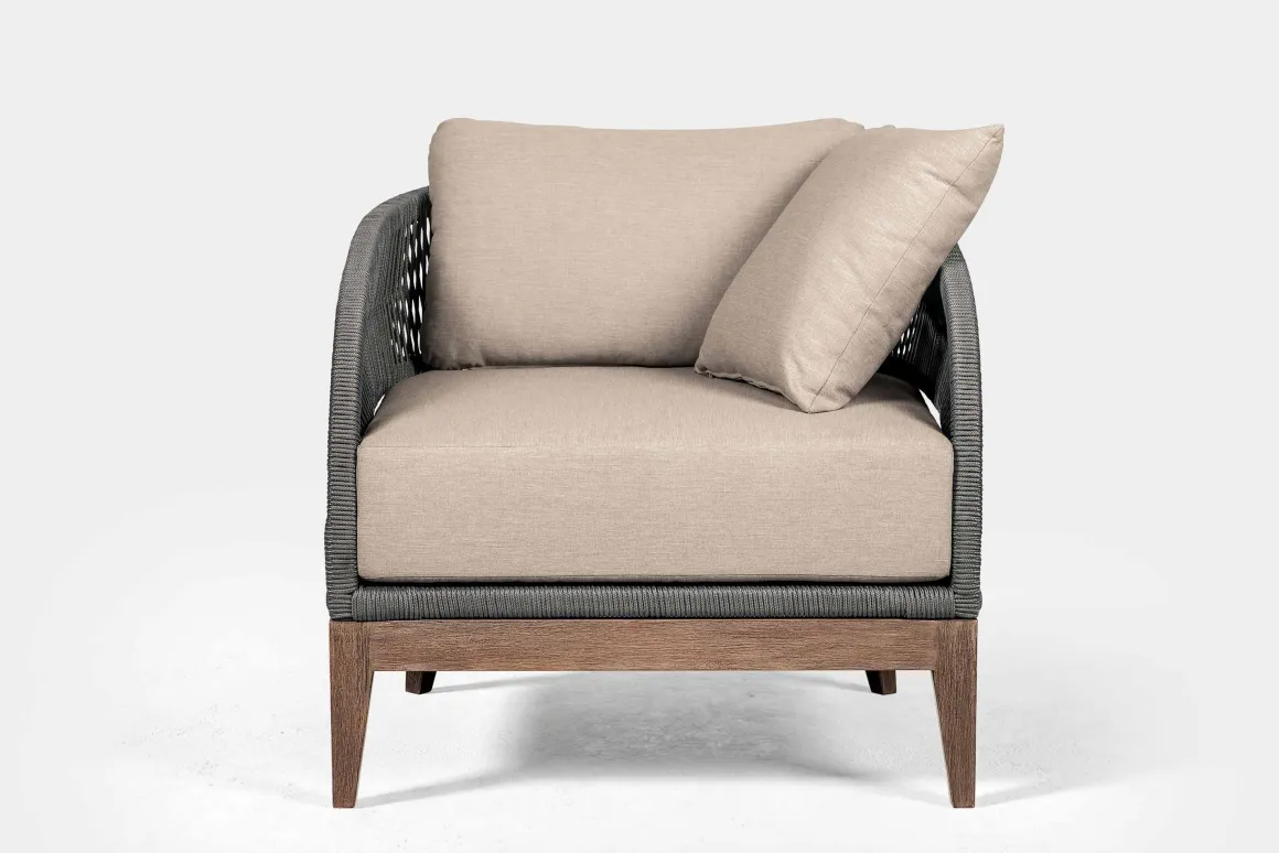 Capri Outdoor Lounge Chair In Taupe