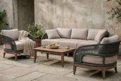 Capri Outdoor Lounge Chair In Taupe