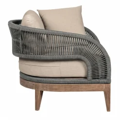Capri Outdoor Lounge Chair In Taupe