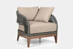 Capri Outdoor Lounge Chair In Taupe