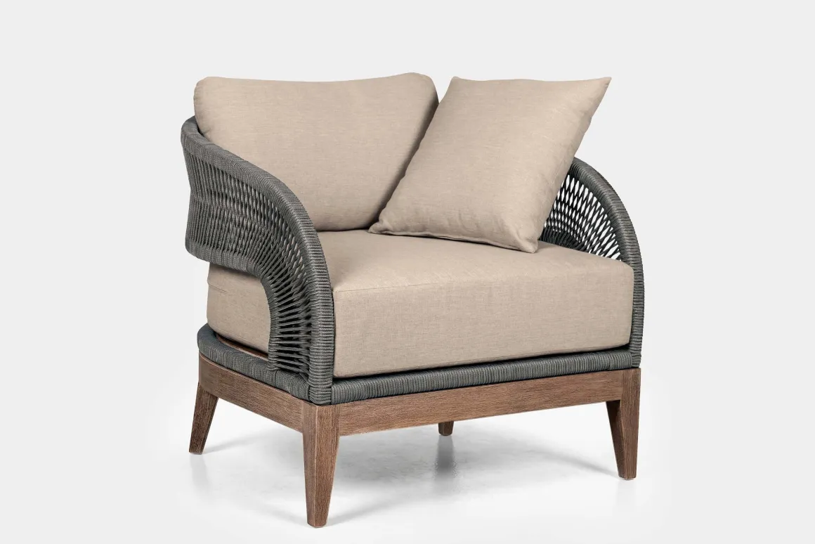 Capri Outdoor Lounge Chair In Taupe